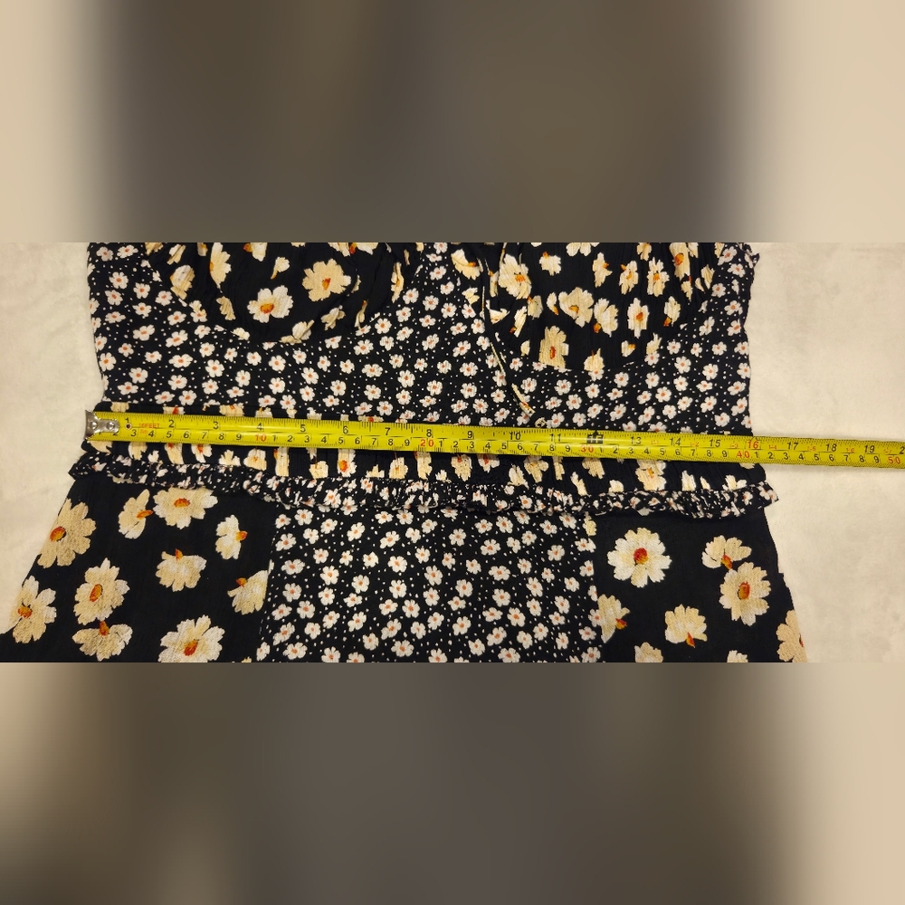Free People Maxi  Floral Dress in Black and Cream,Size L. - Picture 13 of 16